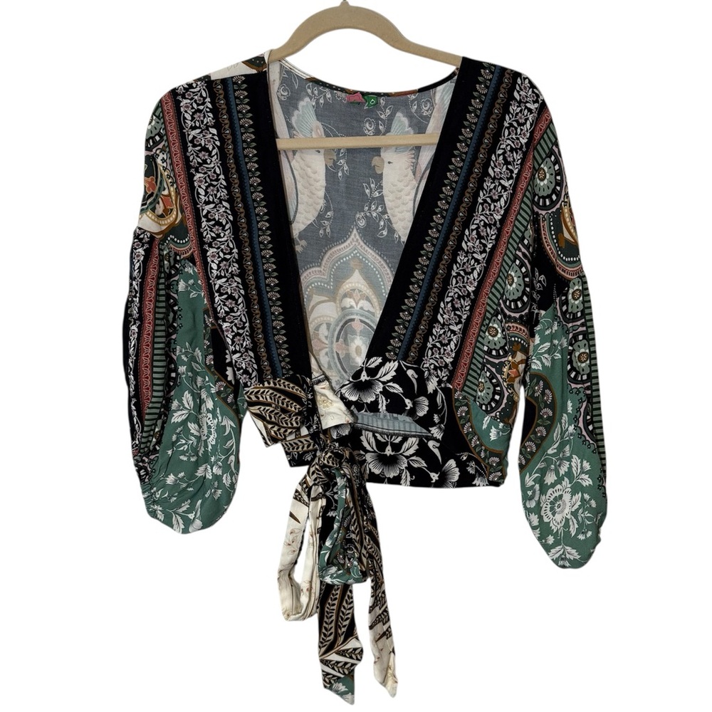FARM Rio Multicolor Patterned Wrap Top